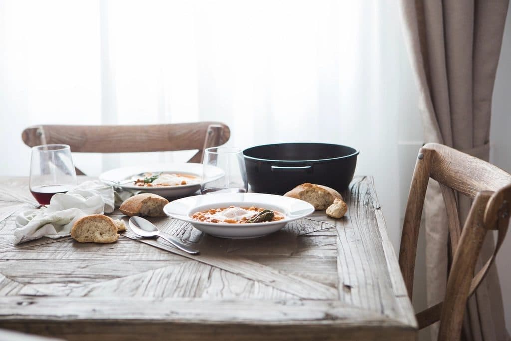 Two deep dishes hearty meal